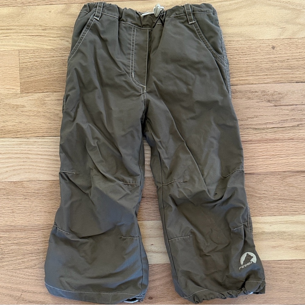 FINKID Germany Olive Brown waterproof pants kids sz EUR 100/110